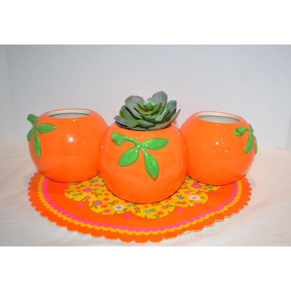 Orange Planters Trio for Kitschy & Bright